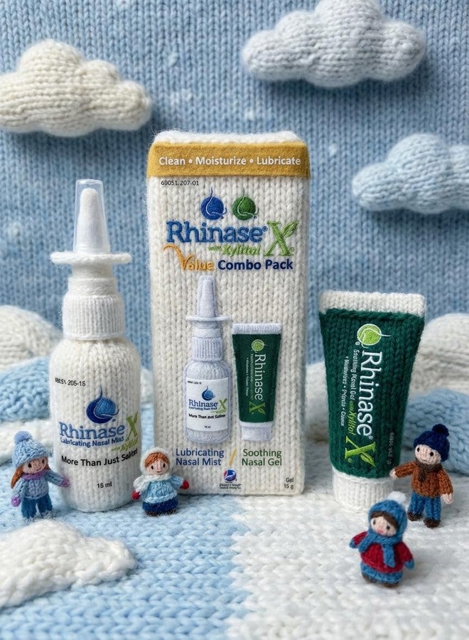 Rhinase X Value Combo Pack (15 ml Lubricating Nasal Mist & 15 ml Soothing Nasal Gel) for Dry Nose, nosebleeds - Image 2